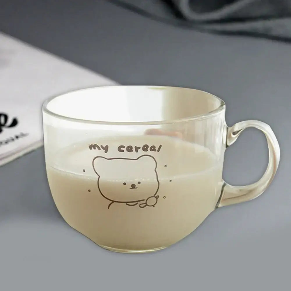 Bear Print Glass Mug