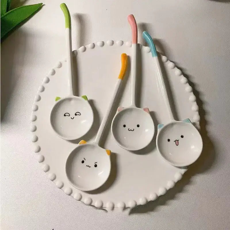 Ceramic Cat Dessert Spoon