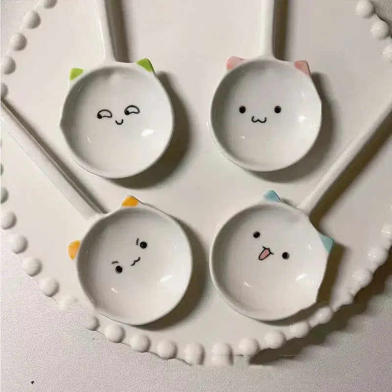 Ceramic Cat Dessert Spoon