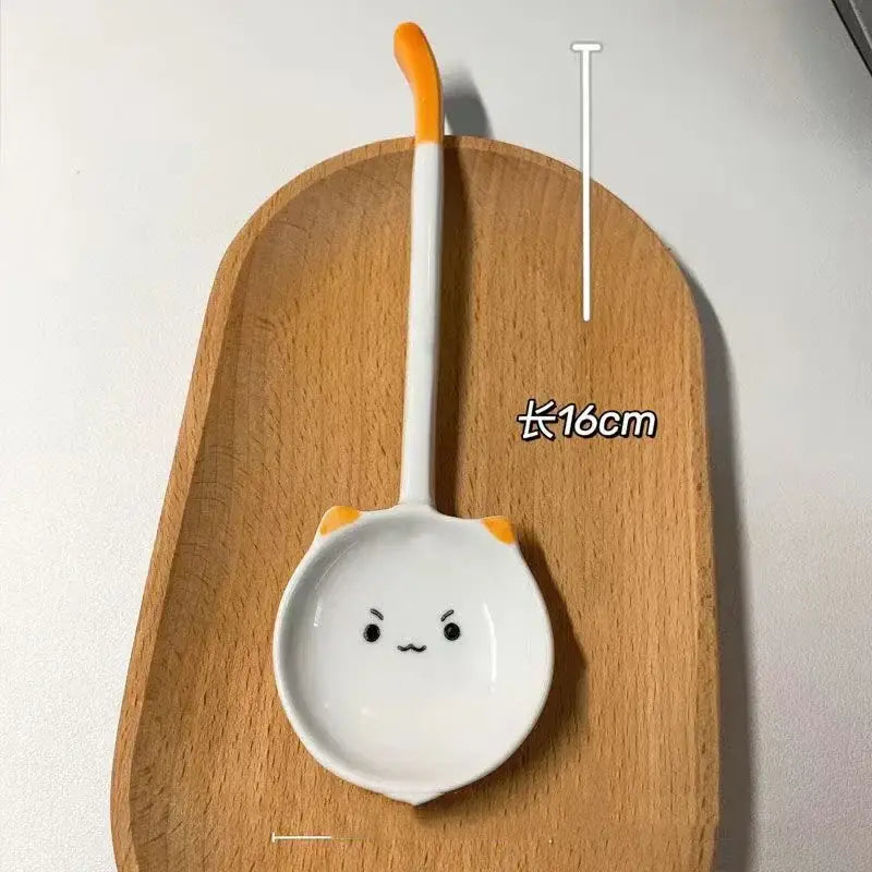 Ceramic Cat Dessert Spoon