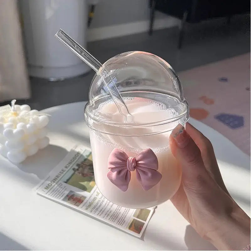 Pink Bow Glass Tumbler