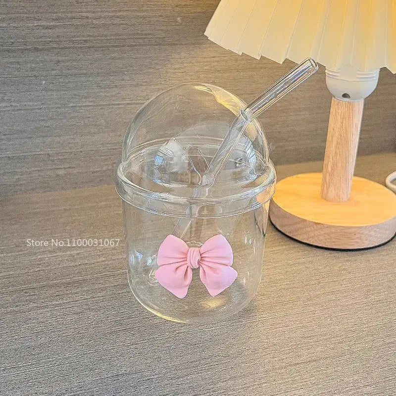 Pink Bow Glass Tumbler