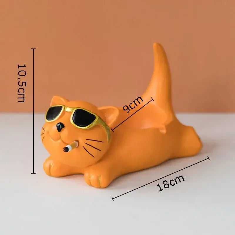 Cat Resin Ashtray Figurine