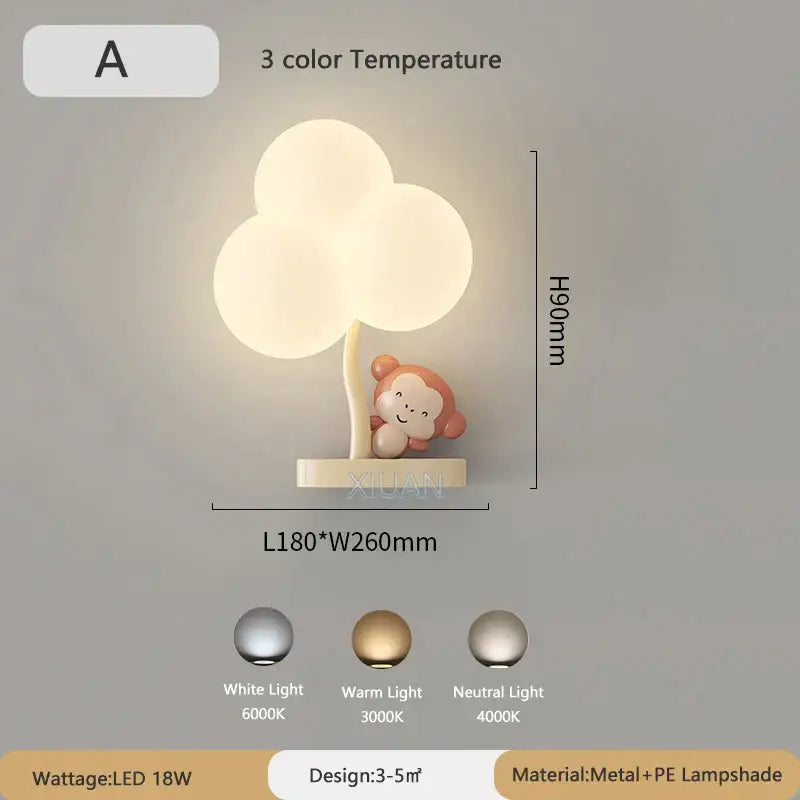 Monkey Tree Wall Lamp