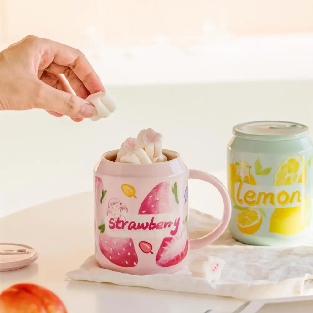 Pink Strawberry Ceramic Mug