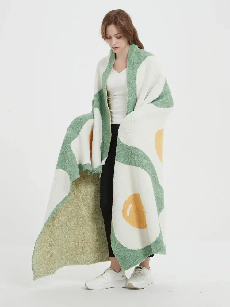 Green Knitted Egg Throw