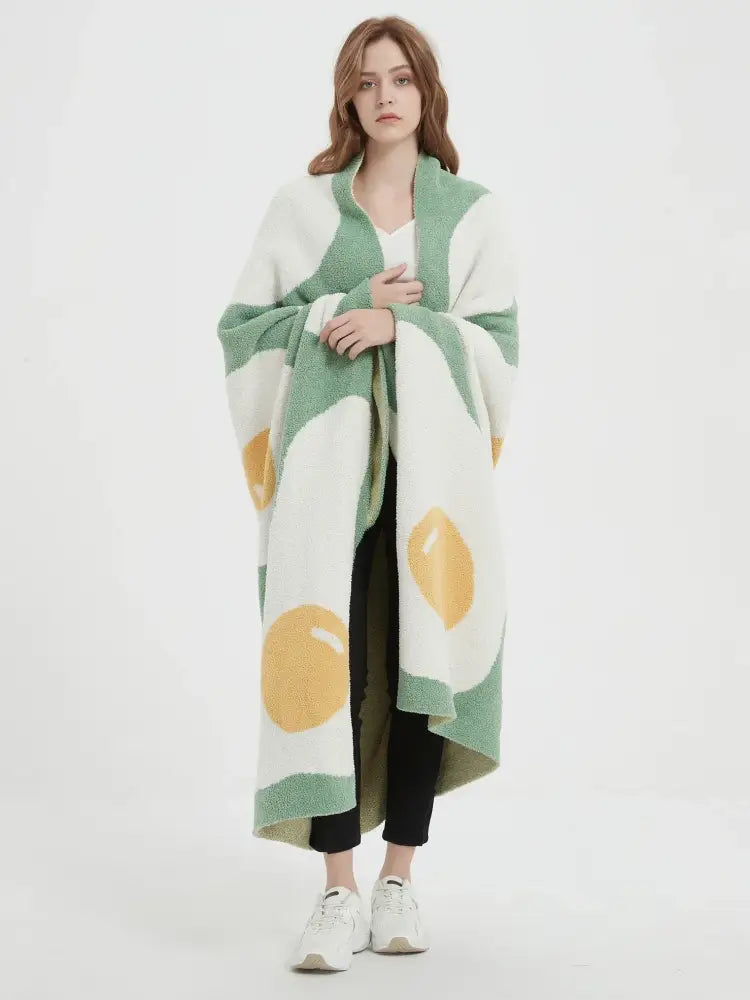Green Knitted Egg Throw