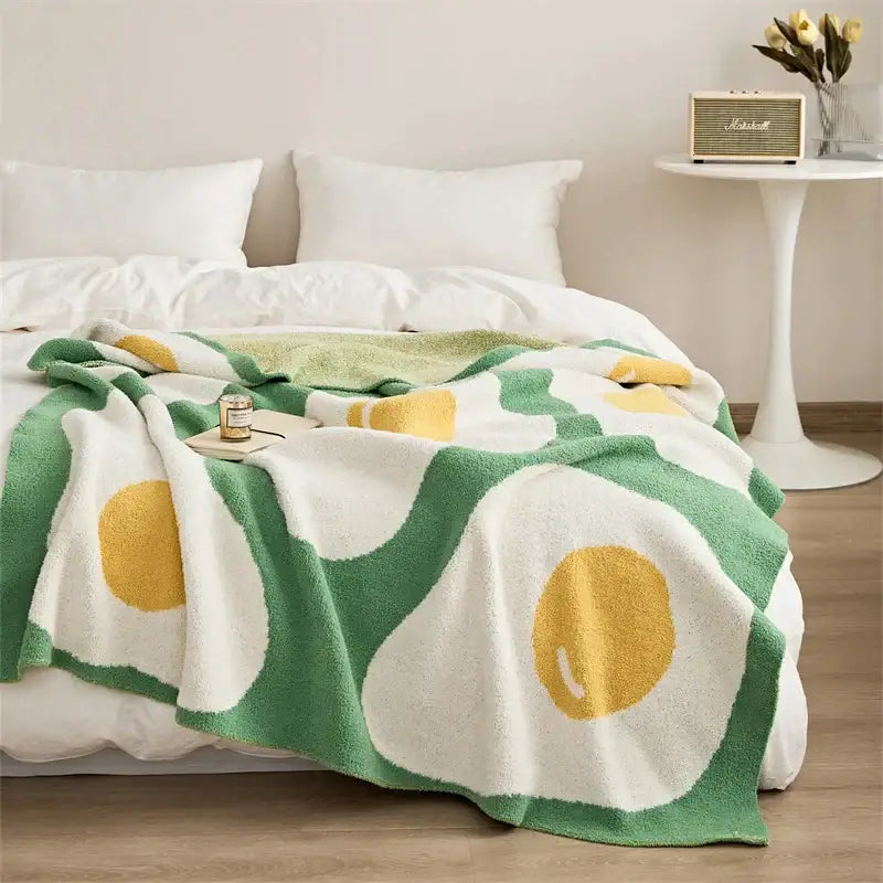 Green Knitted Egg Throw