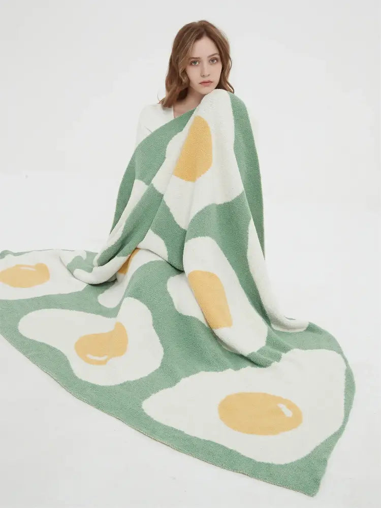 Green Knitted Egg Throw