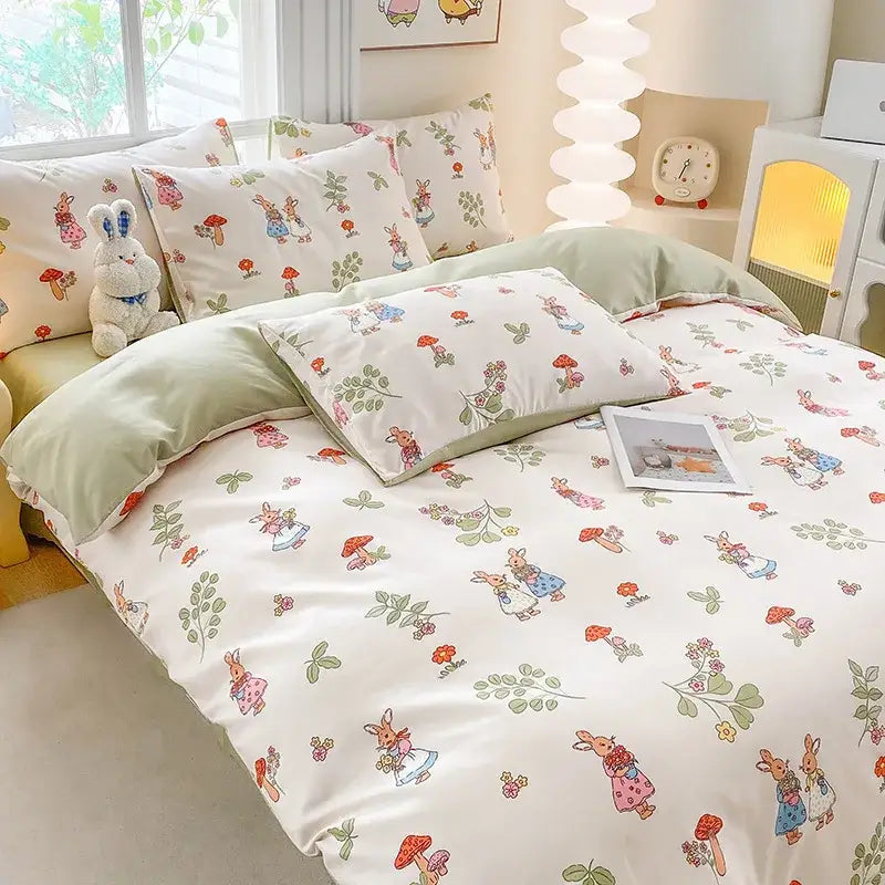 Cream Navy Cotton Duvet