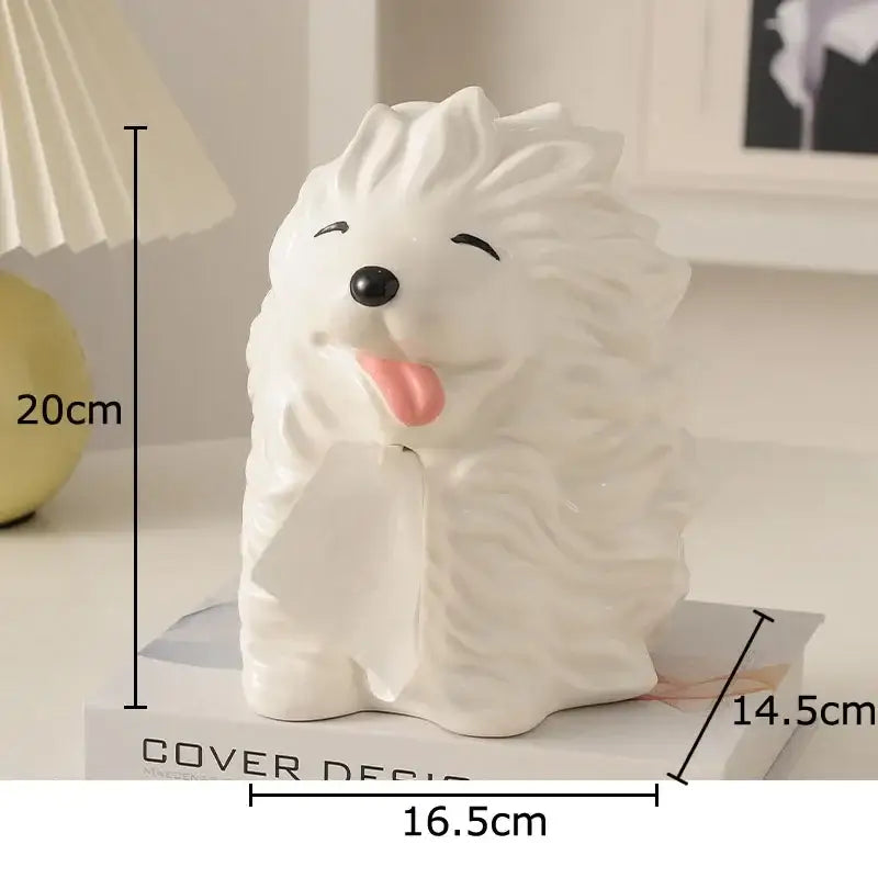 White Poodle Tissue Box