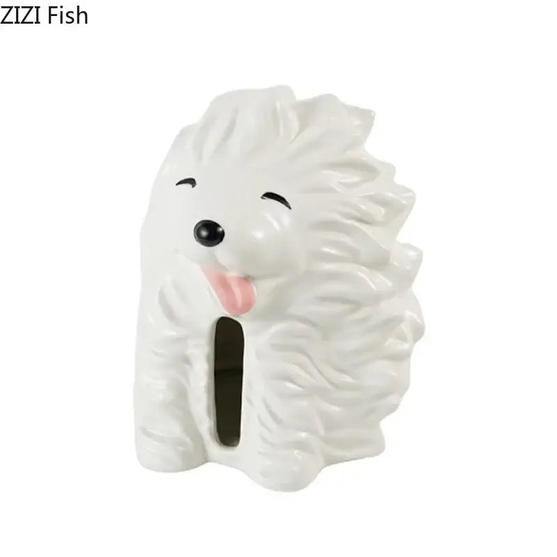 White Poodle Tissue Box