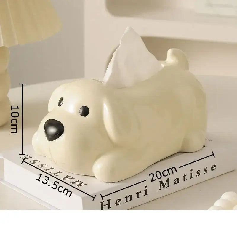 White Poodle Tissue Box