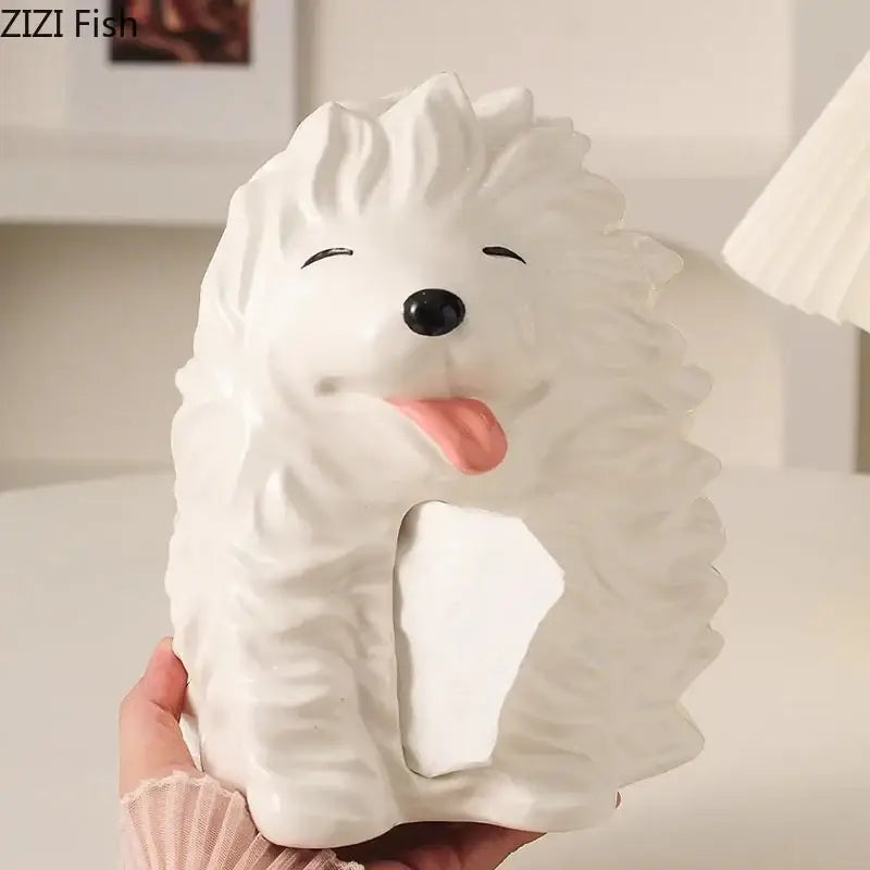 White Poodle Tissue Box