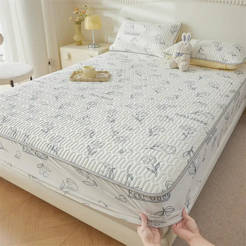 White Floral Fitted Sheet