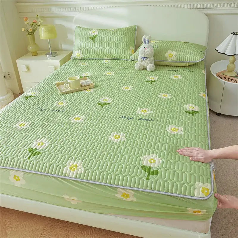 White Floral Fitted Sheet