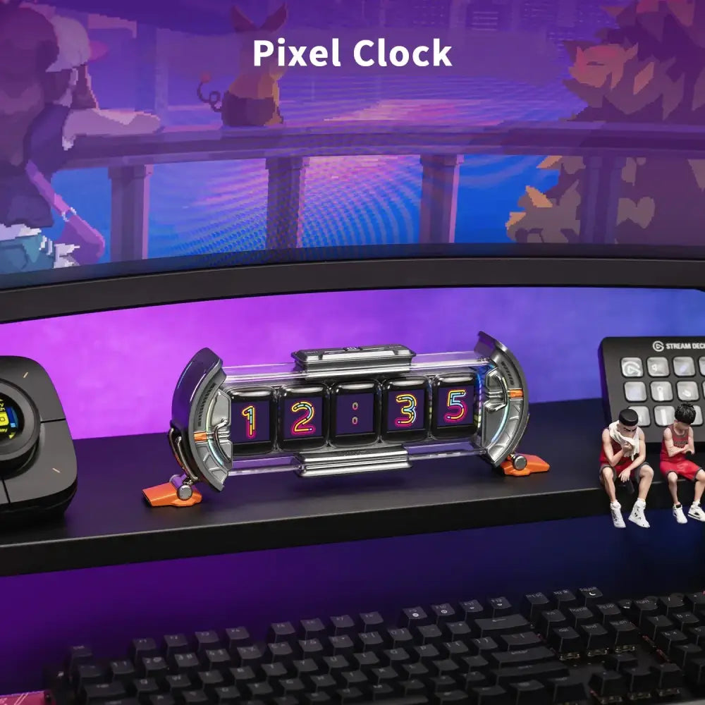 Silver Pink RGB Clock