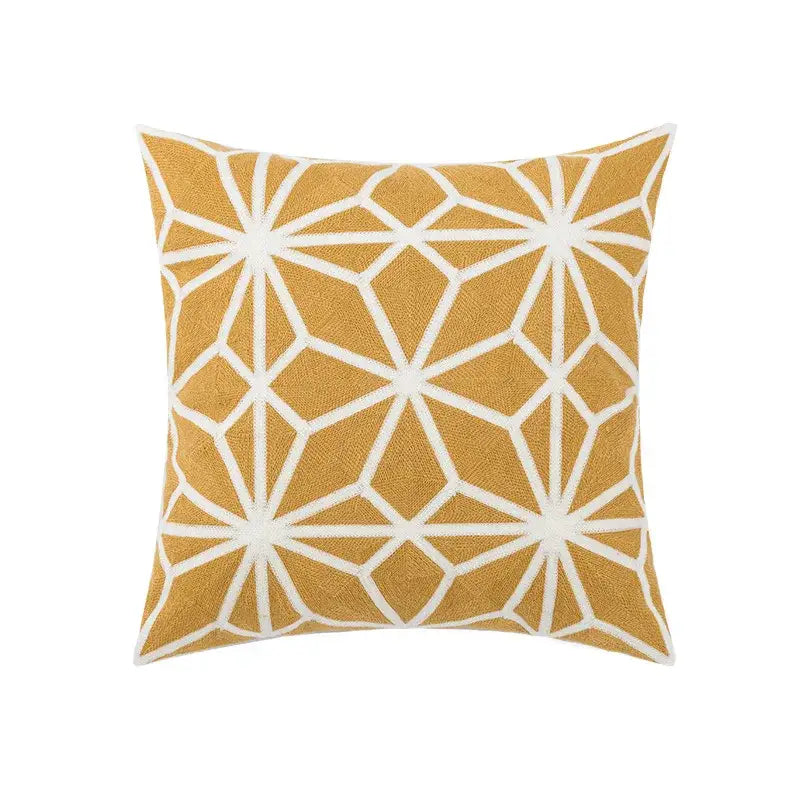 Beige Velvet Floral Pillow Cover