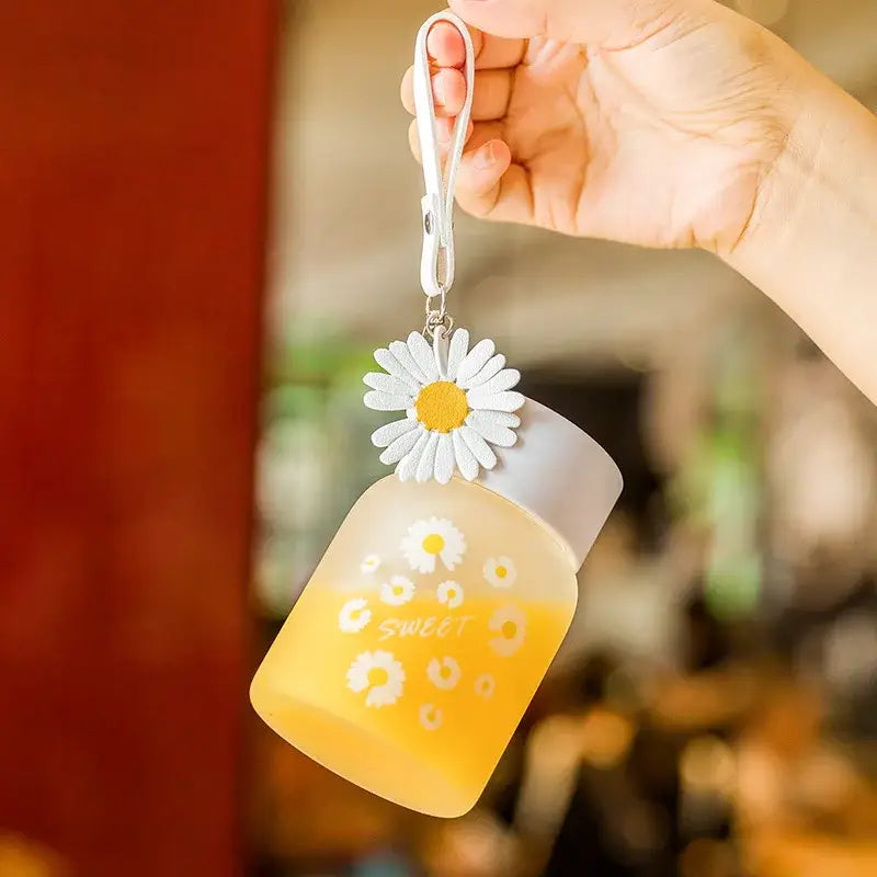 Yellow Glass Water Bottle