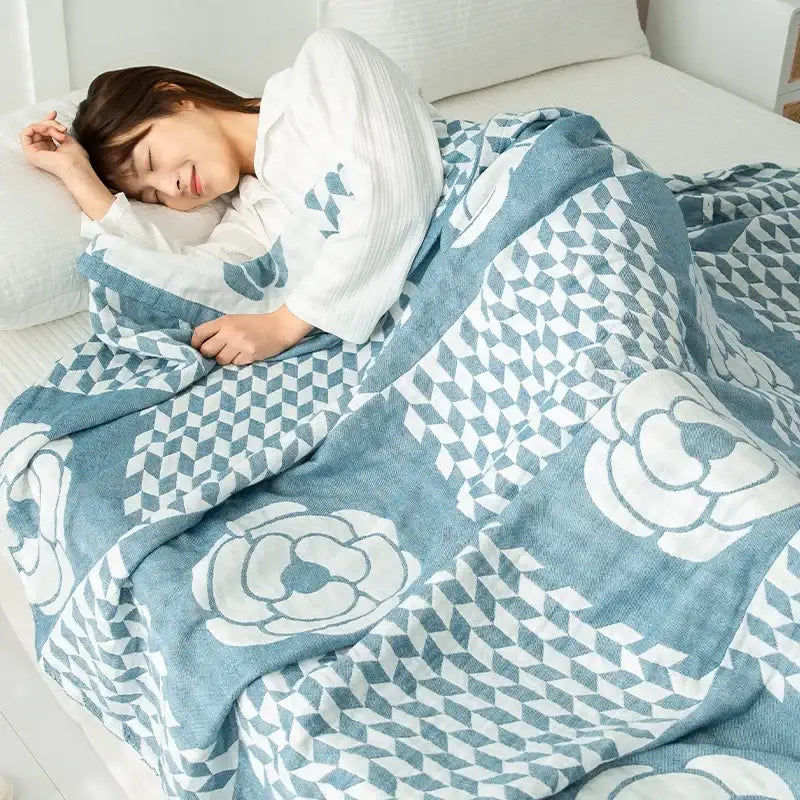 Light Blue Cotton Blanket
