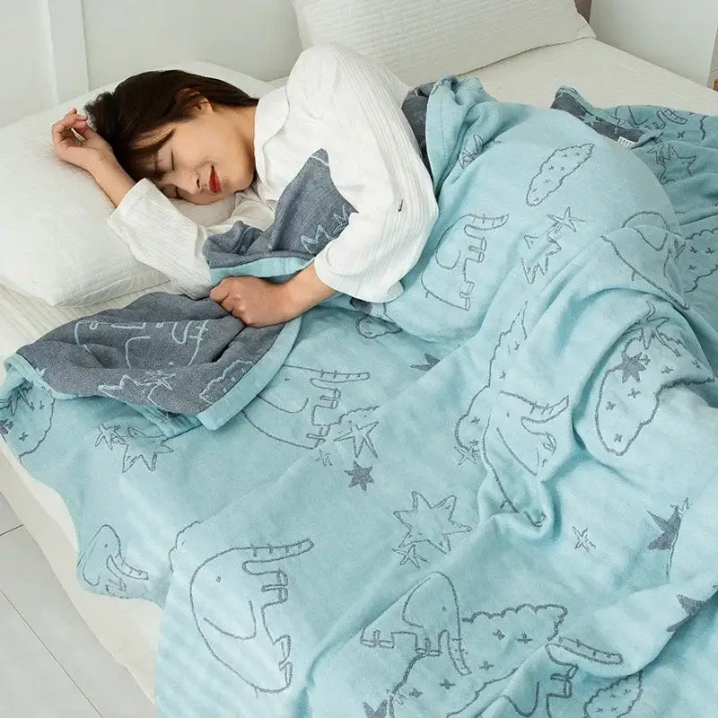 Light Blue Cotton Blanket