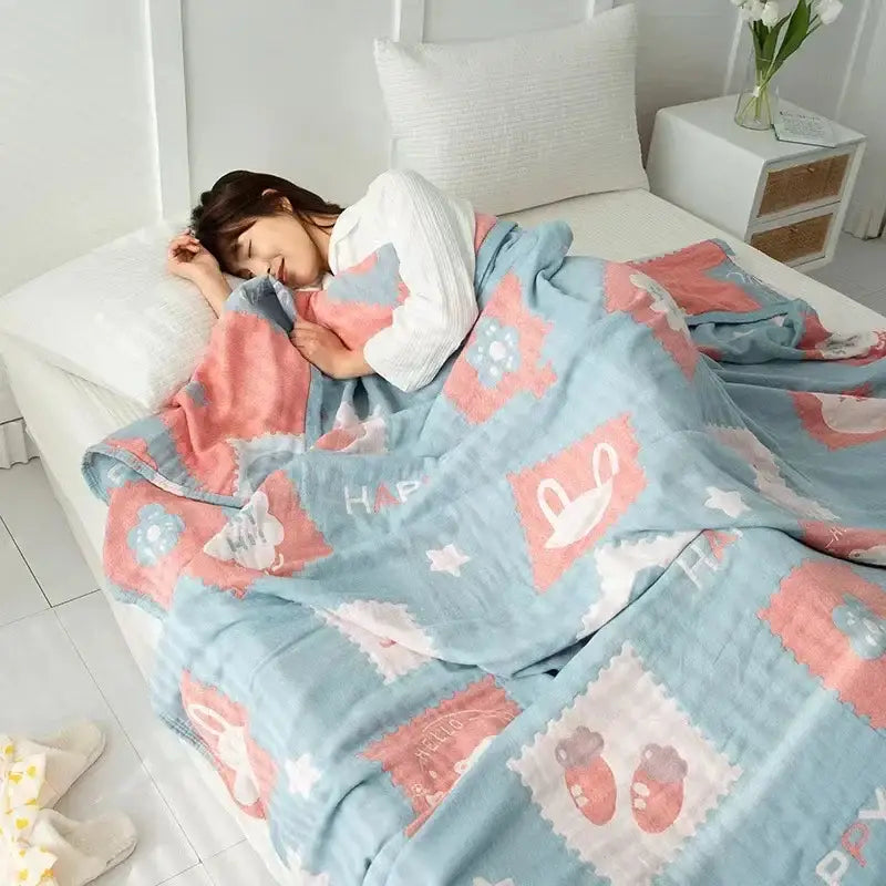 Light Blue Cotton Blanket