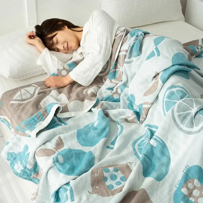 Light Blue Cotton Blanket