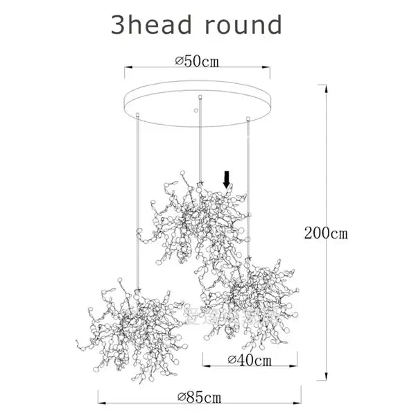 Chrome Leaf LED Chandelier