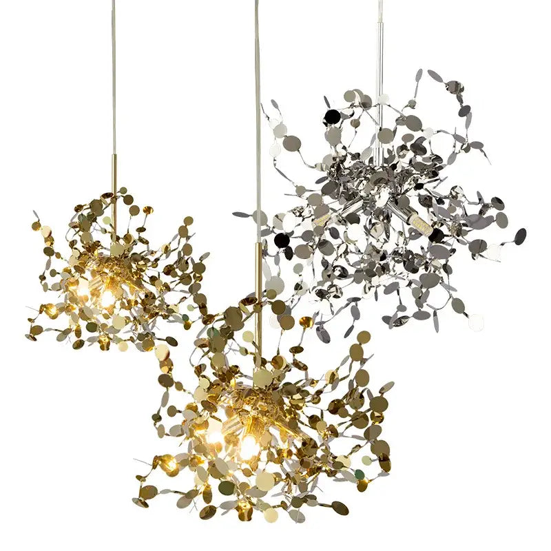 Chrome Leaf LED Chandelier