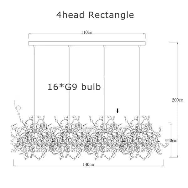 Chrome Leaf LED Chandelier