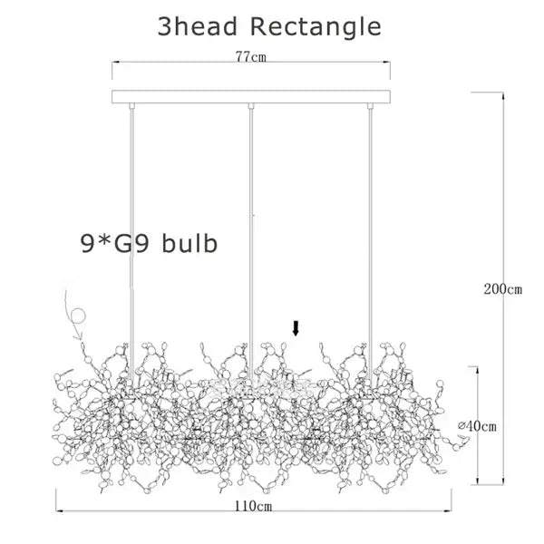 Chrome Leaf LED Chandelier