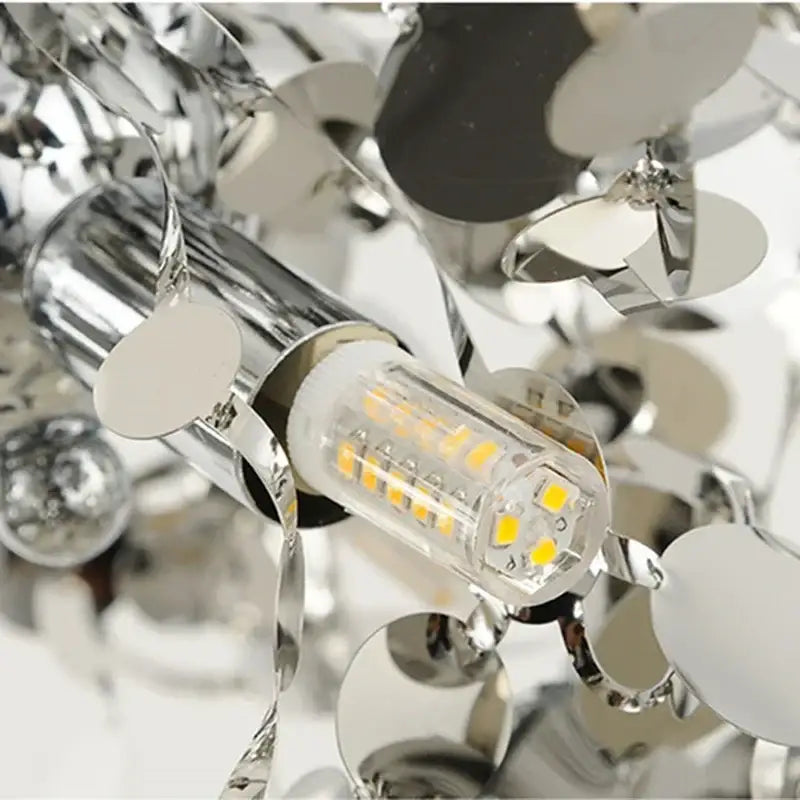 Chrome Leaf LED Chandelier