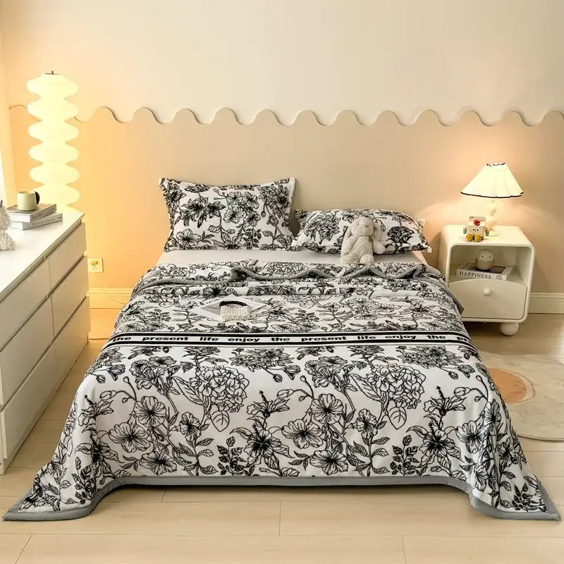 Cartoon Print Flannel Cover