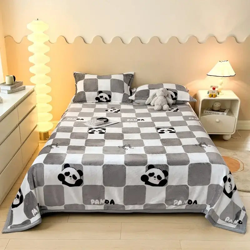 Cartoon Print Flannel Cover