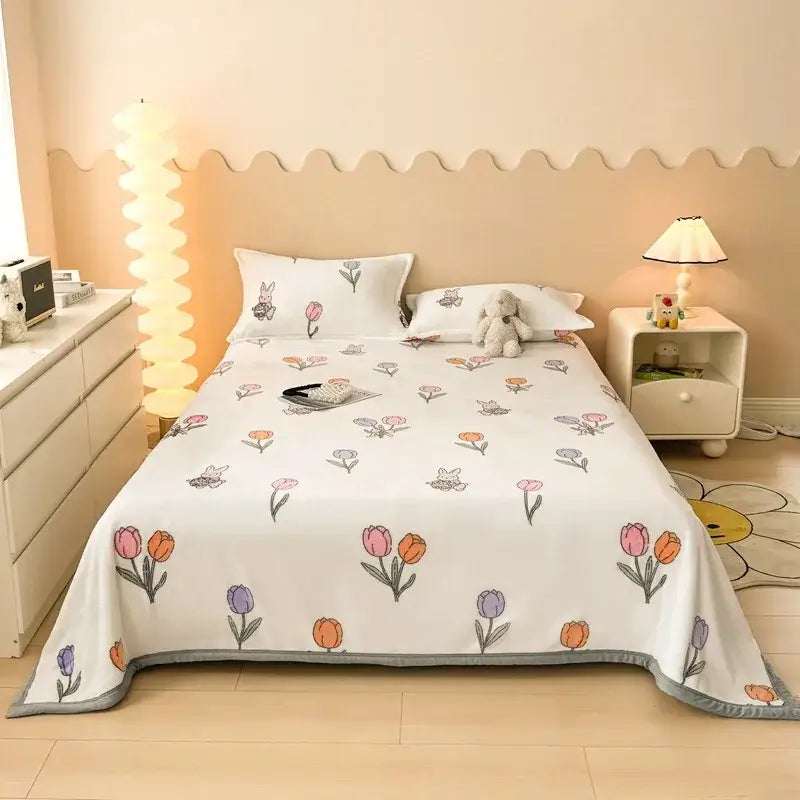 Cartoon Print Flannel Cover
