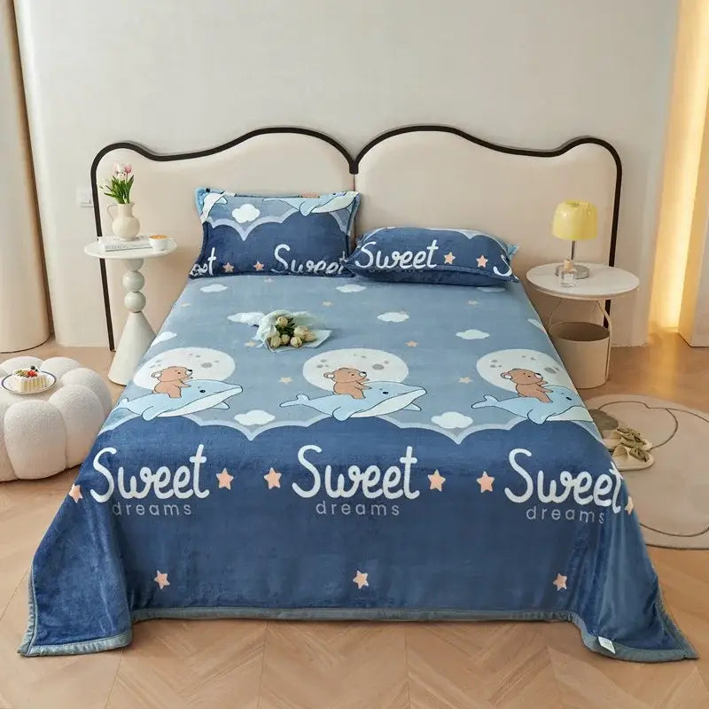 Cartoon Print Flannel Cover