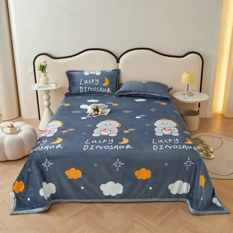 Cartoon Print Flannel Cover