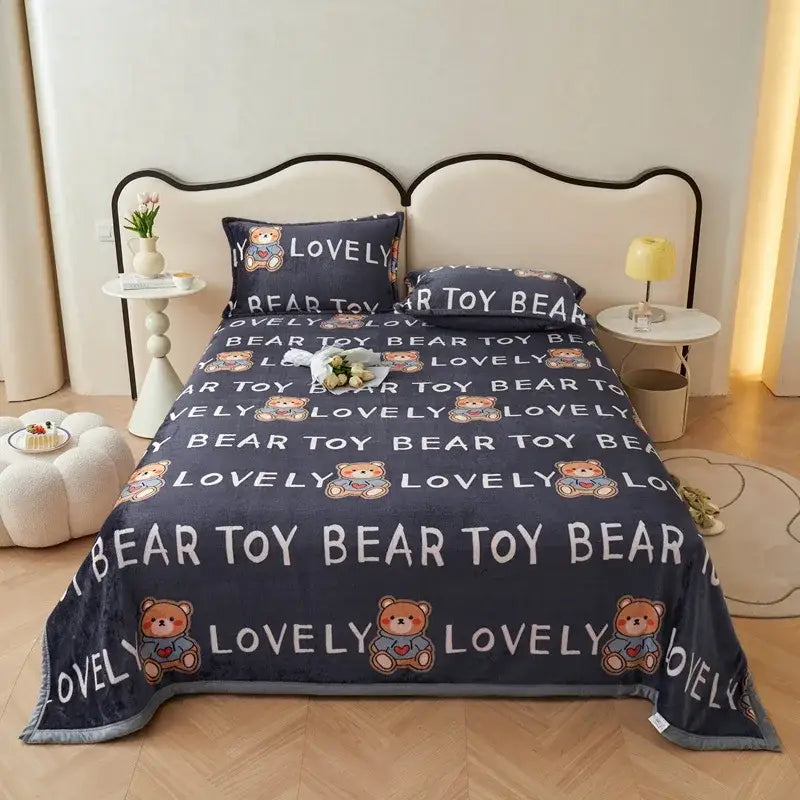 Cartoon Print Flannel Cover