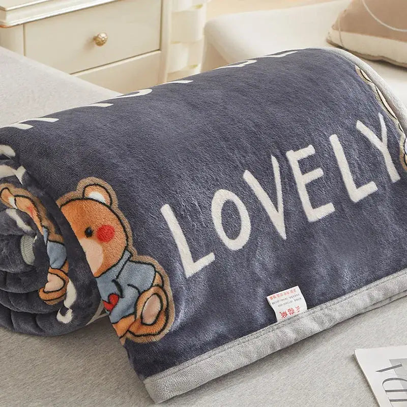 Cartoon Print Flannel Cover