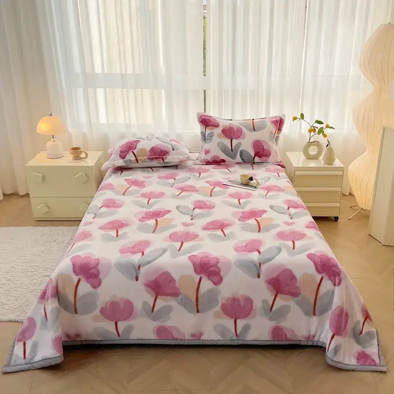 Cartoon Print Flannel Cover
