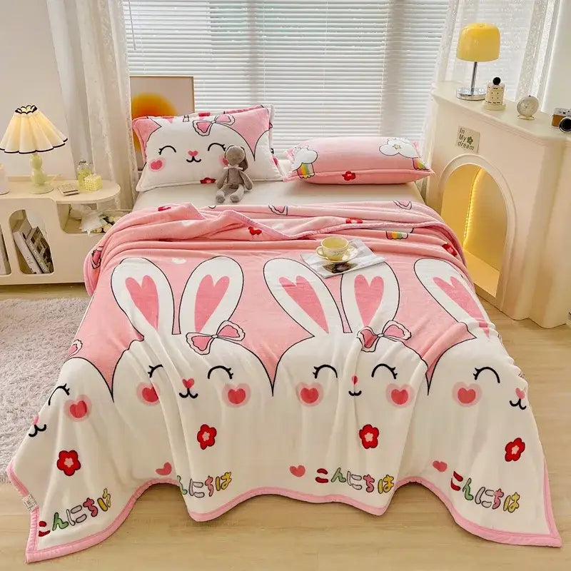 Cartoon Print Flannel Cover