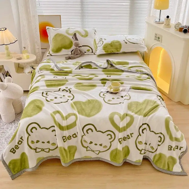 Cartoon Print Flannel Cover