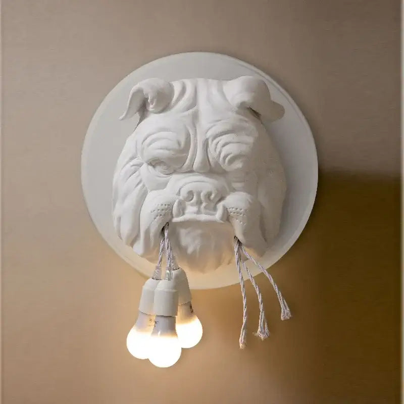 Resin Bulldog Wall Lamp
