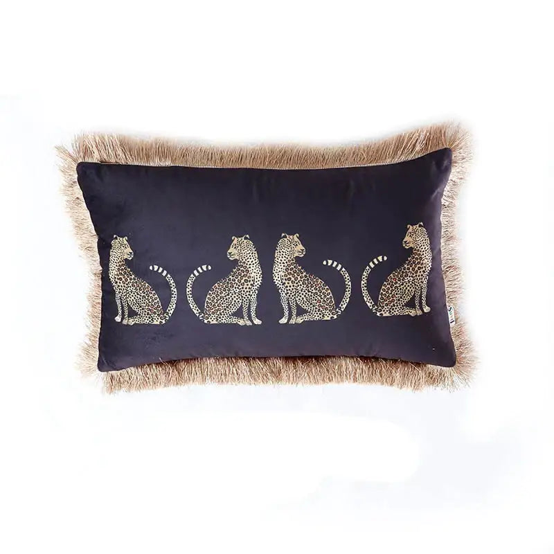 Velvet Leopard Cushion Cover