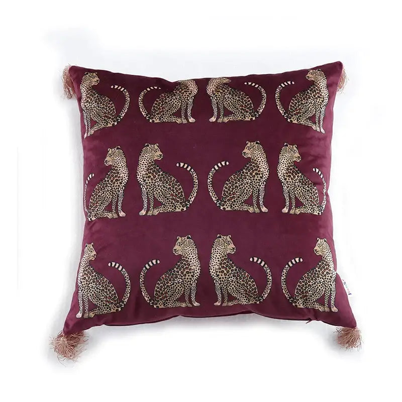 Velvet Leopard Cushion Cover