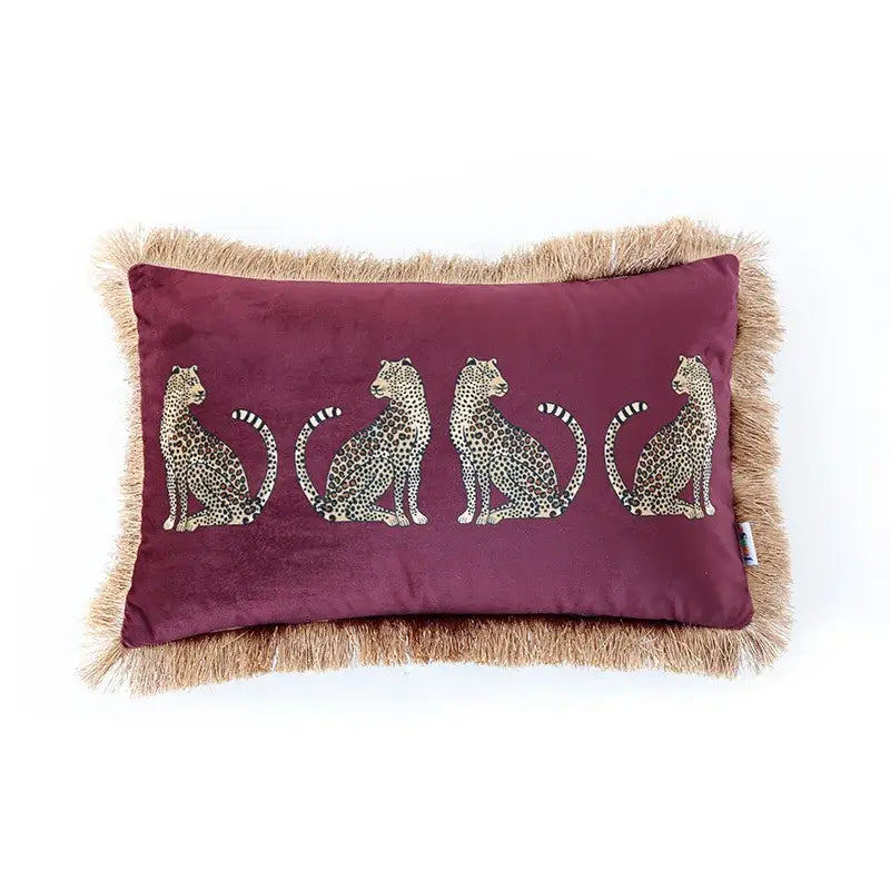 Velvet Leopard Cushion Cover