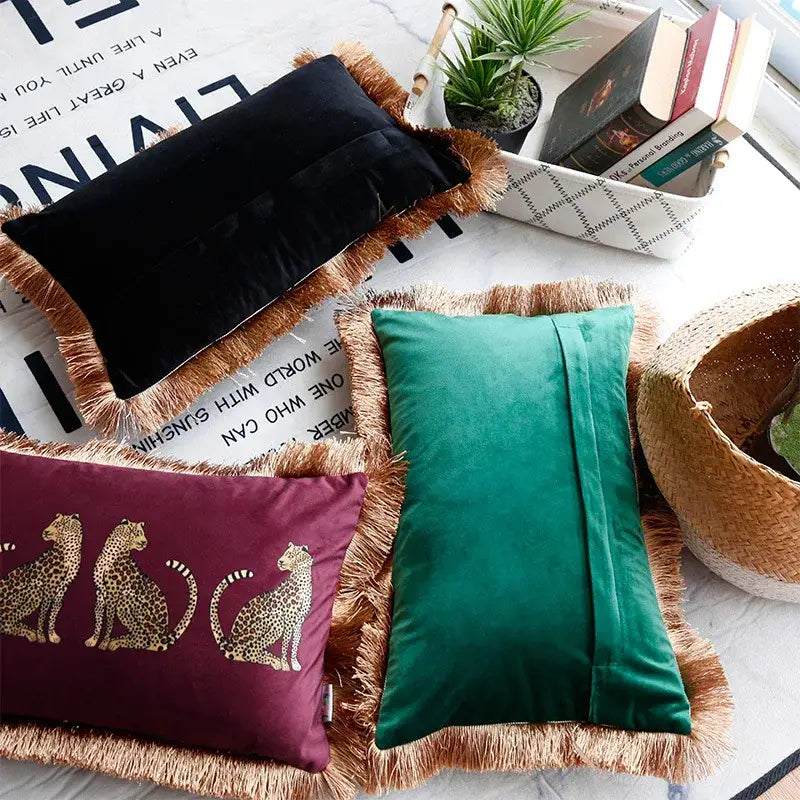 Velvet Leopard Cushion Cover