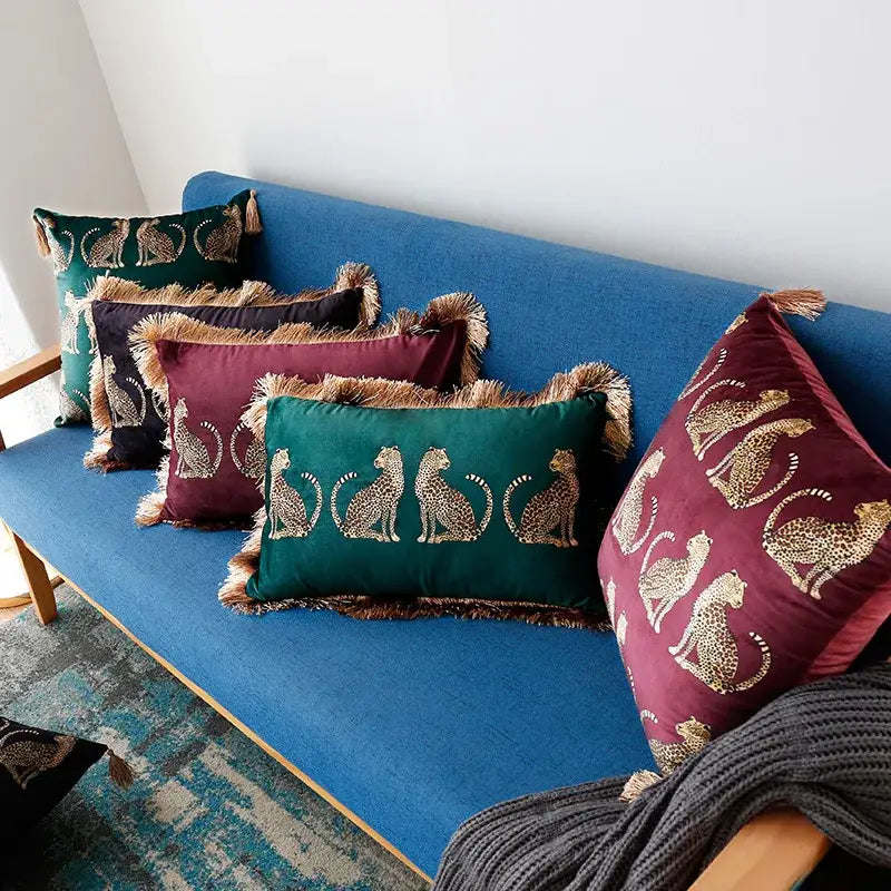 Velvet Leopard Cushion Cover