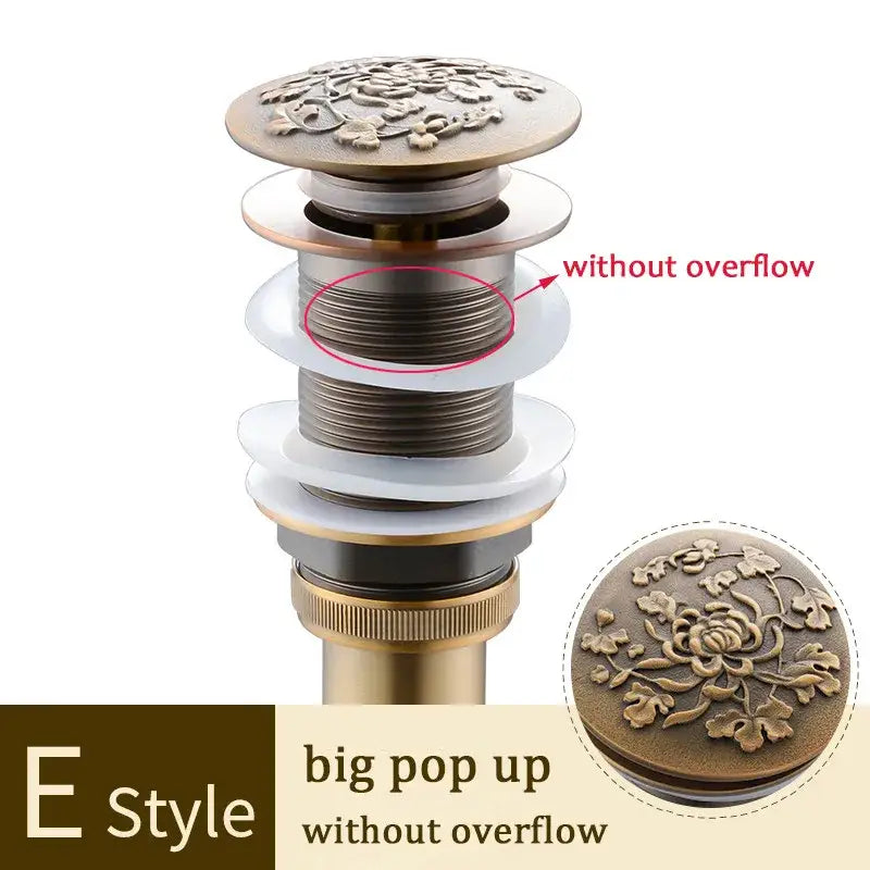 Gold Brass Pop-Up Drain