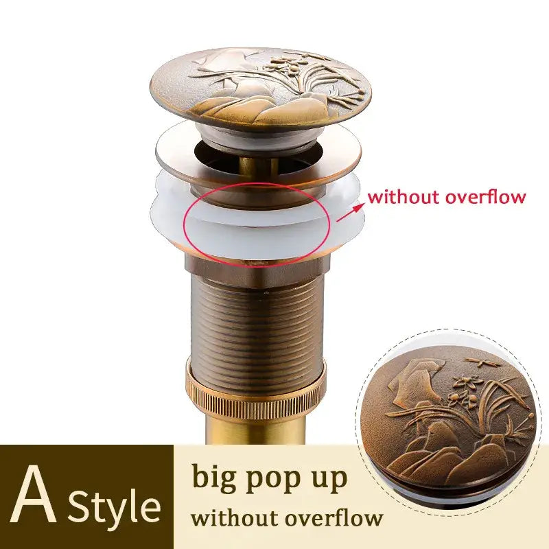Gold Brass Pop-Up Drain